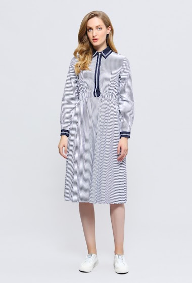 Wholesaler Smart and Joy - Striped print shirt dress