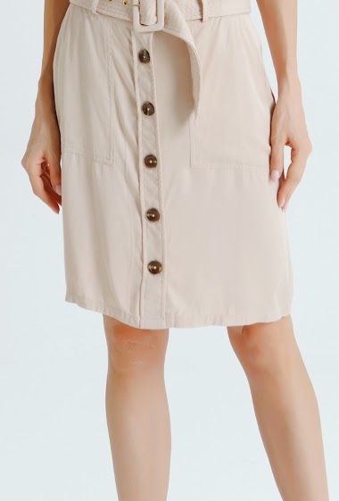 Wholesaler Smart and Joy - Viscose Shirt Dress with Belt