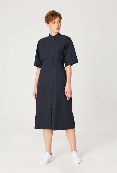 Wholesaler Smart and Joy - Loose midi shirt dress with corseted waist