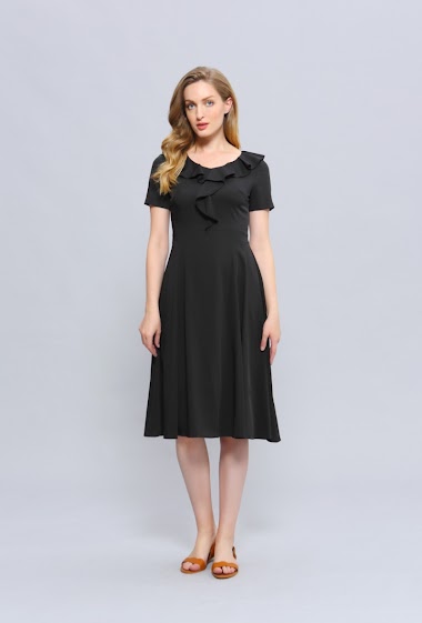 Wholesaler Smart and Joy - Ruffled Fit and Flare Dress