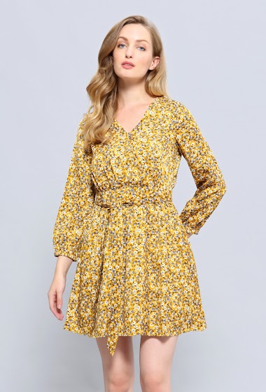 Wholesaler Smart and Joy - Short skater dress with vintage liberty print