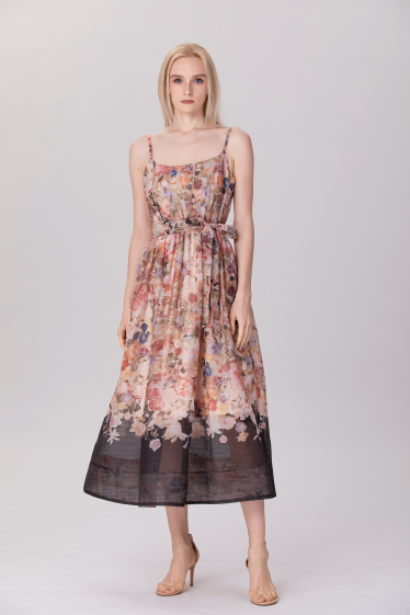 Wholesaler Smart and Joy - Flower-print orgaza dress