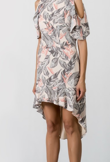 Wholesaler Smart and Joy - Off Shoulder Floral Print Dress