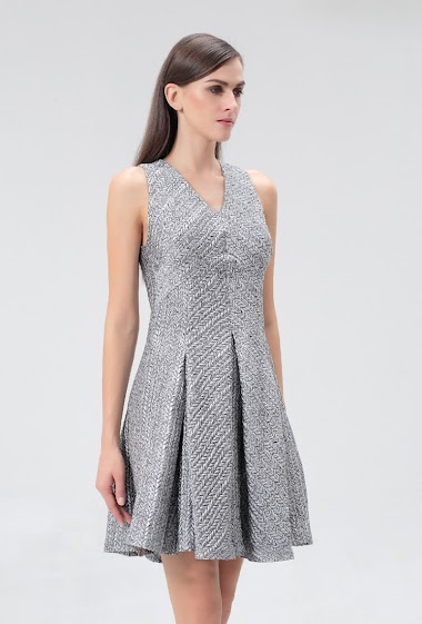 Großhändler Smart and Joy - Fit and flare jacquard dress