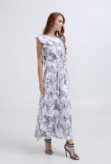 Wholesaler Smart and Joy - Forest Print Midi Dress