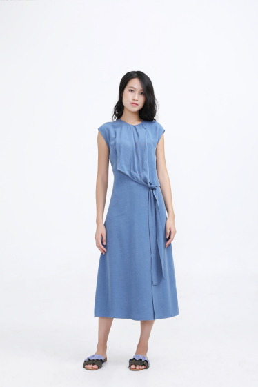 Wholesaler Smart and Joy - Draped tie-side midi dress in cupro