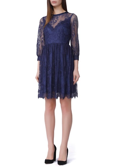 Wholesaler Smart and Joy - Lace skater dress with sweetheart neckline