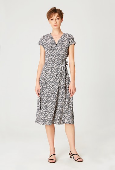 Wholesaler Smart and Joy - Cotton midi wrap dress