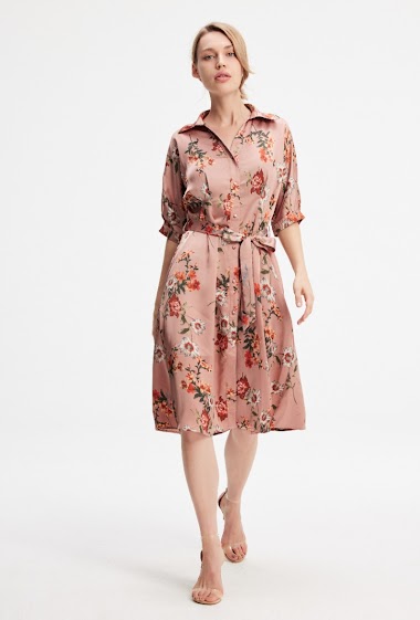 Wholesaler Smart and Joy - Floral print satin dress