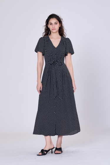 Wholesaler Smart and Joy - Flared polka dot tea dress