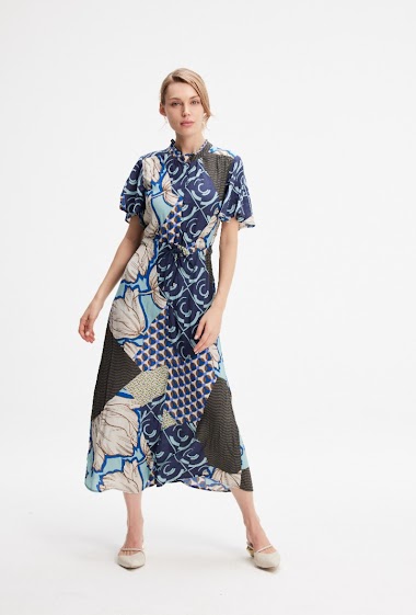 Wholesaler Smart and Joy - Geometric Print Tunic Dress