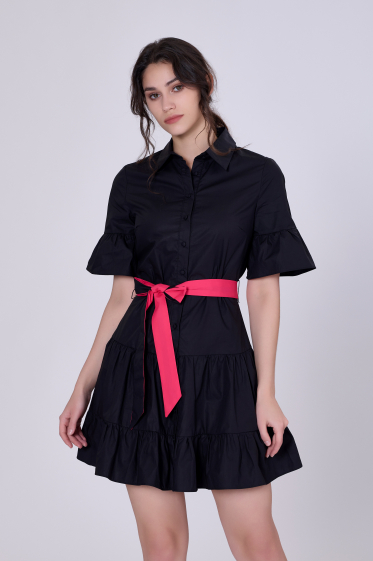 Wholesaler Smart and Joy - Skater cotton ruffle dress