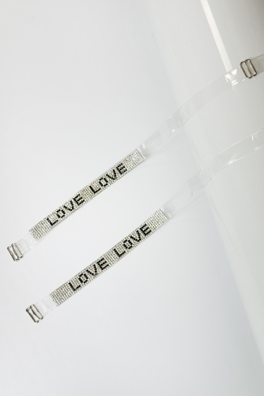 Grossiste Snow Rose - Bretelles Transparentes à Strass "LOVE LOVE"