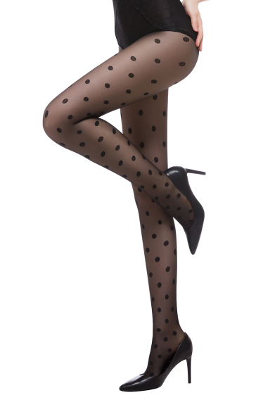 Wholesaler Snow Rose - Voile Fancy Tights with Polka Dot Pattern