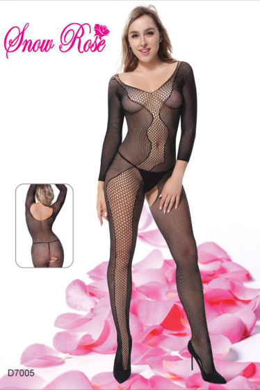 Wholesaler Snow Rose - Sexy Resille Duo large and small mesh jumpsuit