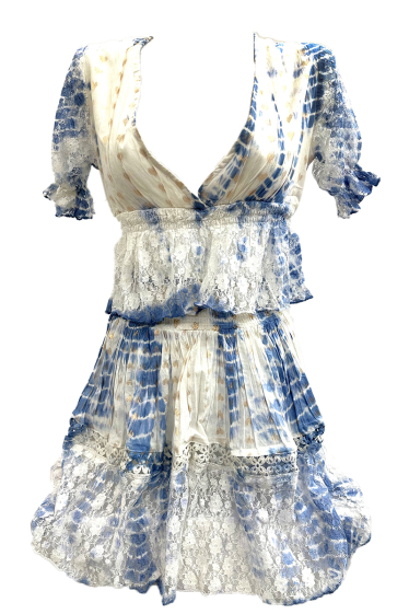 Wholesaler Snow Rose - 100% Cotton Crop Top Neckline and Skirt Set