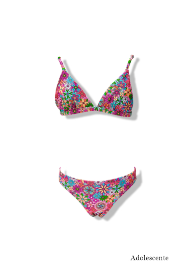 Wholesaler Very Zen - Teenage Girls Floral Print Triangle Bikini Swimsuit