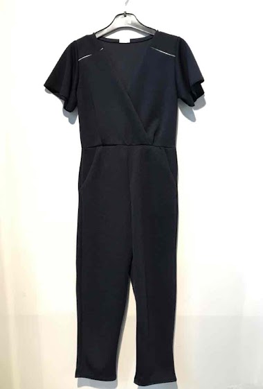 Long romper with V neckline and short sleeves LPC GIRL Made In France