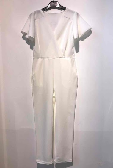 Long romper with V neckline and short sleeves LPC GIRL Made In France