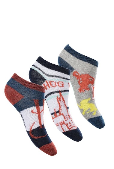 Grossistes So Brand - Pack 3 chaussettes basses harry potter 55%co 25%pe