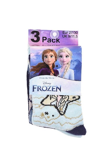 Grossistes Frozen - Pack de 3 chaussettes REINE DES NEIGES