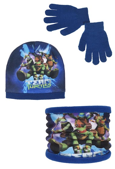 Wholesaler So Brand - 3pcs set beanie+gloves+snood NINJA TURTLES