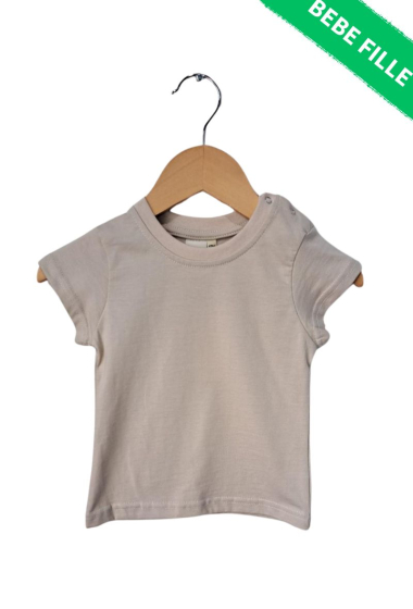 Grossiste So Brand - T-Shirt col rond manche courte 100% coton bébé fille G6/36mois