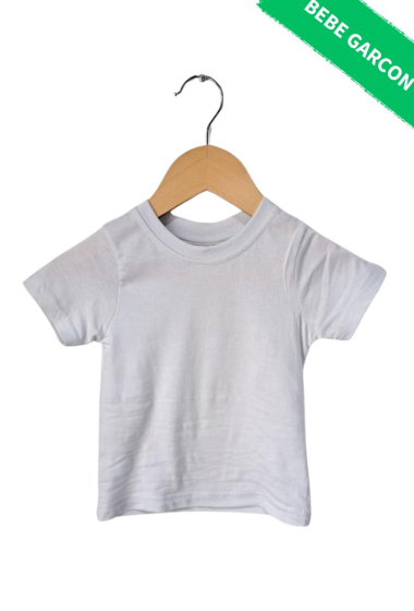 Grossiste So Brand - T-Shirt col rond manche courte 100% coton bébé garçon G6/36mois
