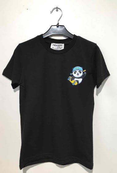 Grossiste So Brand - T-shirt manches courtes avec logo panda FRENCH PANDA Fabrication Française