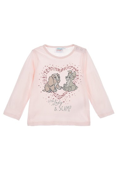 Long sleeves T-shirt with glitter LADY AND THE TRAMP