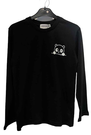 Grossiste So Brand - T-shirt manches longues logo panda FRENCH PP Fabrication Française
