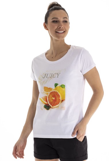 Großhändler So Brand - Short sleeve T-shirt with orange logo WOMAN GERARD PASQUIER
