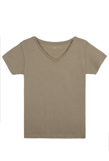 Großhändler So Brand - DAMEN-T-Shirt mit V-Ausschnitt und kurzen Ärmeln von GERARD PASQUIER