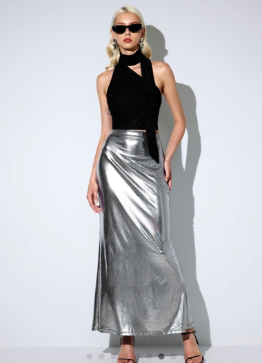 Wholesaler SO LOOK - ZARA-inspired “metallic” effect skirt
