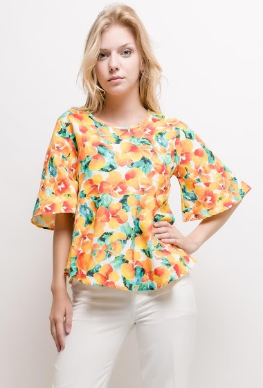 Wholesaler So Sweet - Printed linen blouse