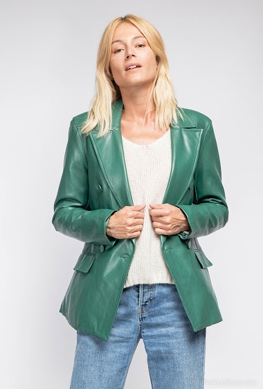 Wholesaler Softy by Ever Boom - Faux leather blazer