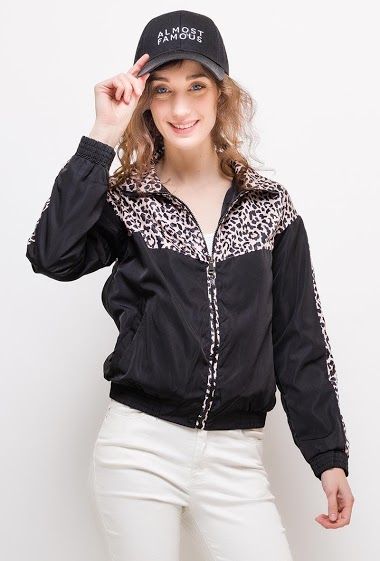 Grossistes Softy by Ever Boom - BLOUSON BOMBER BICOLORE IMPRIME ANIMAL