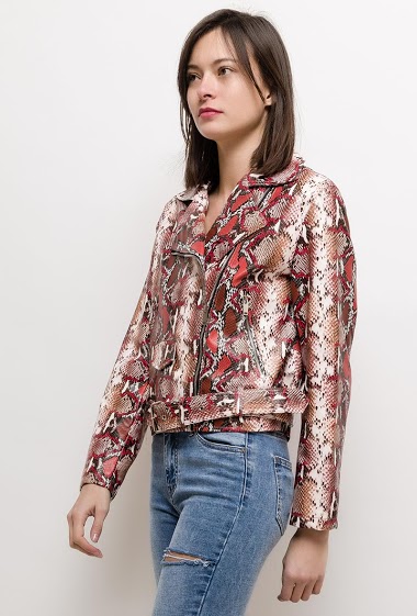 Grossiste Softy by Ever Boom - BLOUSON PERFECTO IMPRIME PYTHON