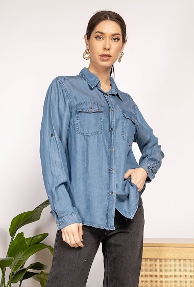 Grossiste Softy by Ever Boom - Chemise façon jeans en lyocell