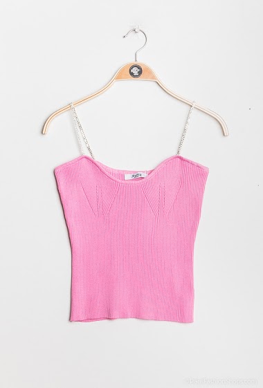 Wholesaler Softy by Ever Boom - Knit tank top with strass