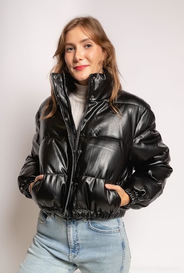 Wholesaler Softy by Ever Boom - Cropped faux leather puffer jacket