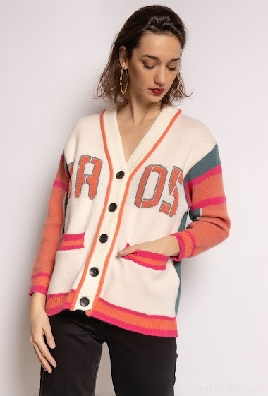 Großhändler Softy by Ever Boom - Colorblock cardigan with writing