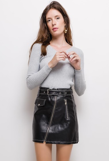 Wholesaler Softy by Ever Boom - Fake leather skirt