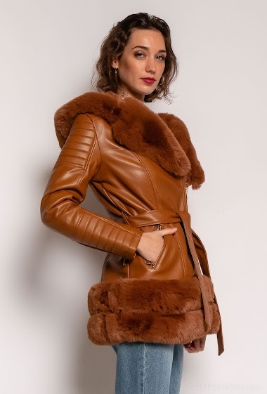 Großhändler Softy by Ever Boom - Fur-lined faux leather coat