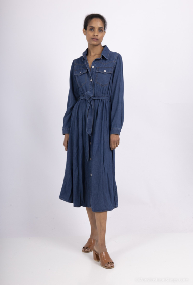 Wholesaler Softy by Ever Boom - Denim dress with belt