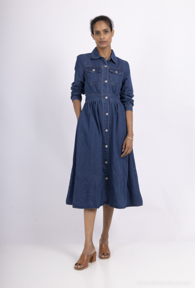 Mayorista Softy by Ever Boom - Vestido denim con cintura elástica