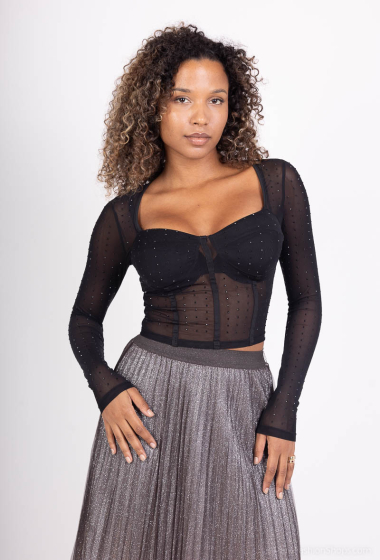 Grossiste Softy by Ever Boom - TOP EN RESILLE STRASSE MANCHES LONGUES