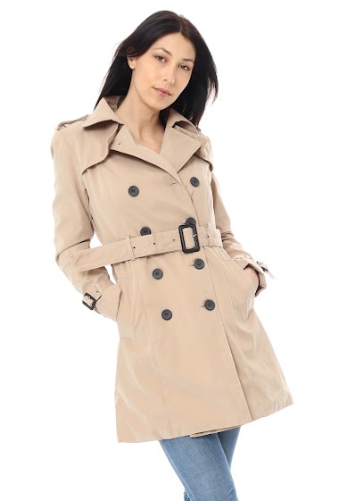 Belted trench-coat
