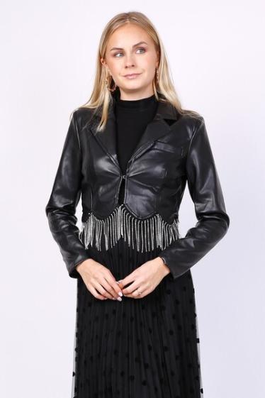 Großhändler Softy by Ever Boom - Faux leather cropped jacket