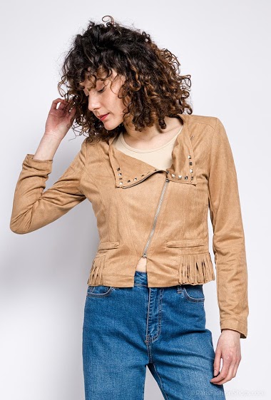 Wholesaler Softy by Ever Boom - Suede jacket with fringes